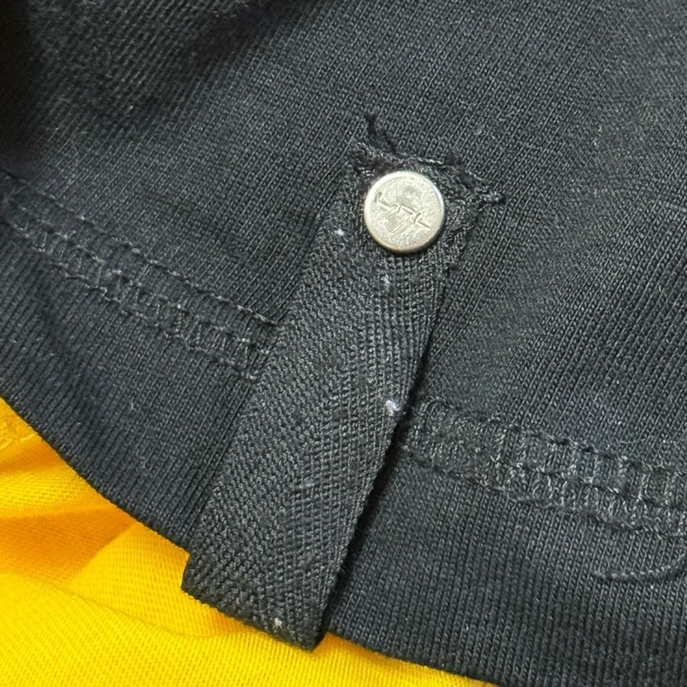 Lauren Ralph Lauren Sport Yellow Black Embroidered Logo Large Cotton Shirt - Picture 10 of 10